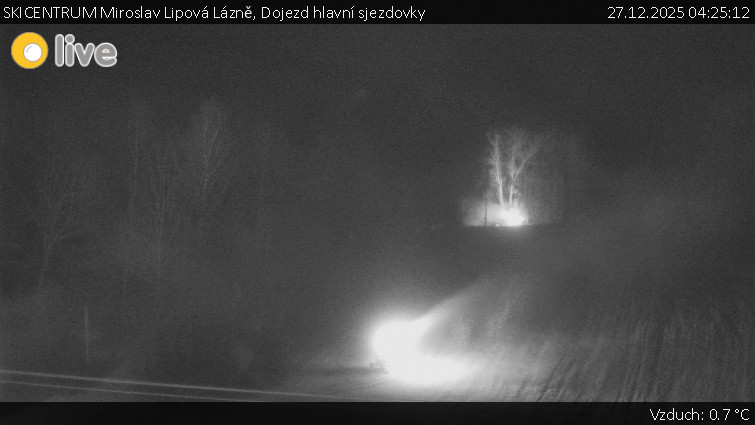 SKICENTRUM Miroslav Lipová Lázně - Dojezd hlavní sjezdovky - 27.12.2025 v 04:25