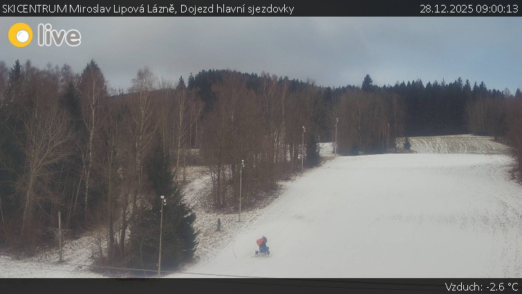 SKICENTRUM Miroslav Lipová Lázně - Dojezd hlavní sjezdovky - 28.12.2025 v 09:00