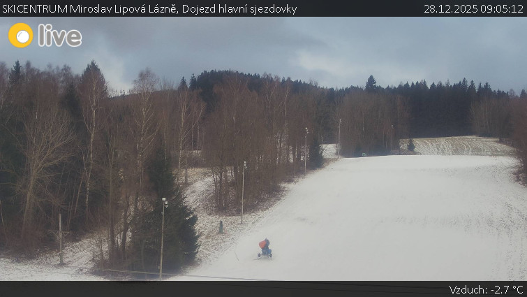 SKICENTRUM Miroslav Lipová Lázně - Dojezd hlavní sjezdovky - 28.12.2025 v 09:05