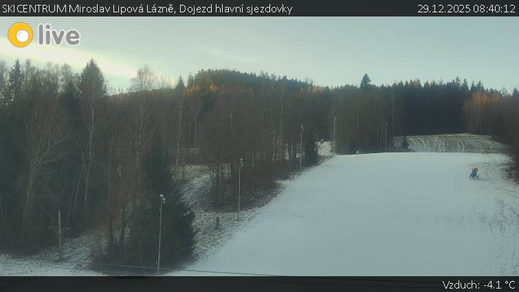 SKICENTRUM Miroslav Lipová Lázně - Dojezd hlavní sjezdovky - 29.12.2025 v 08:40