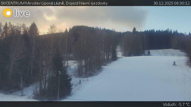 SKICENTRUM Miroslav Lipová Lázně - Dojezd hlavní sjezdovky - 30.12.2025 v 08:30