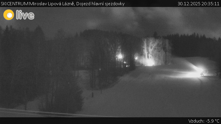 SKICENTRUM Miroslav Lipová Lázně - Dojezd hlavní sjezdovky - 30.12.2025 v 20:35