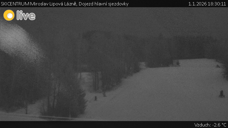 SKICENTRUM Miroslav Lipová Lázně - Dojezd hlavní sjezdovky - 1.1.2026 v 18:30