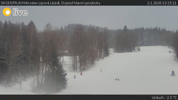 SKICENTRUM Miroslav Lipová Lázně - Dojezd hlavní sjezdovky - 2.1.2026 v 13:25