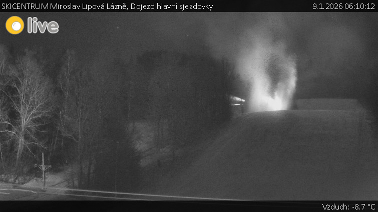SKICENTRUM Miroslav Lipová Lázně - Dojezd hlavní sjezdovky - 9.1.2026 v 06:10