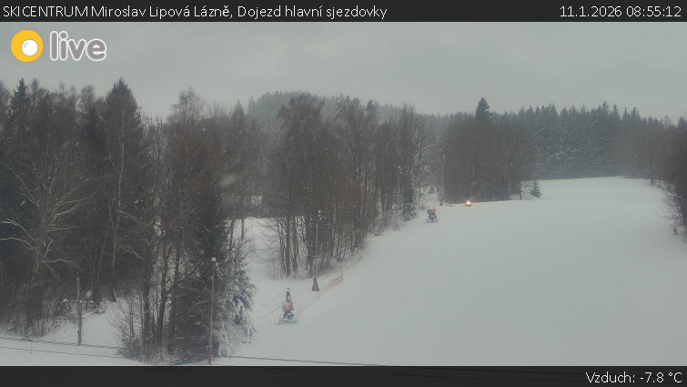 SKICENTRUM Miroslav Lipová Lázně - Dojezd hlavní sjezdovky - 11.1.2026 v 08:55