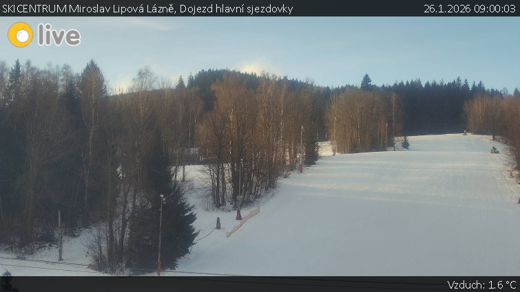 SKICENTRUM Miroslav Lipová Lázně - Dojezd hlavní sjezdovky - 26.1.2026 v 09:00