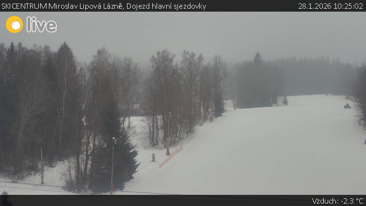 SKICENTRUM Miroslav Lipová Lázně - Dojezd hlavní sjezdovky - 28.1.2026 v 10:25