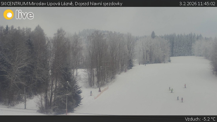 SKICENTRUM Miroslav Lipová Lázně - Dojezd hlavní sjezdovky - 3.2.2026 v 11:45