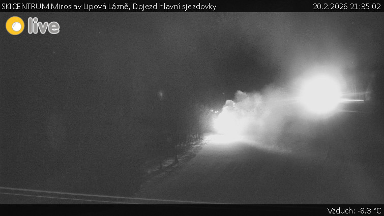 SKICENTRUM Miroslav Lipová Lázně - Dojezd hlavní sjezdovky - 20.2.2026 v 21:35