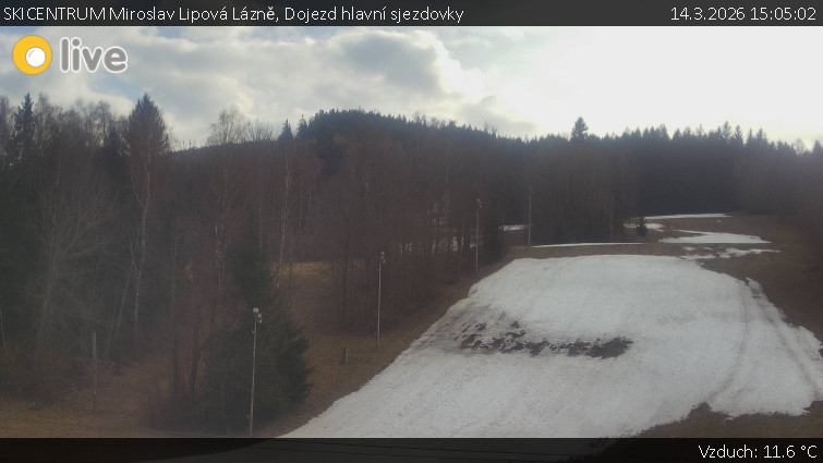 SKICENTRUM Miroslav Lipová Lázně - Dojezd hlavní sjezdovky - 14.3.2026 v 15:05