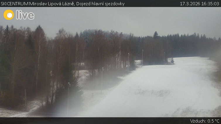 SKICENTRUM Miroslav Lipová Lázně - Dojezd hlavní sjezdovky - 17.3.2026 v 16:35