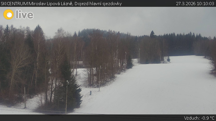 SKICENTRUM Miroslav Lipová Lázně - Dojezd hlavní sjezdovky - 27.3.2026 v 10:10