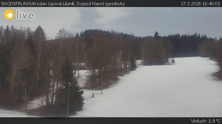 SKICENTRUM Miroslav Lipová Lázně - Dojezd hlavní sjezdovky - 27.3.2026 v 16:40