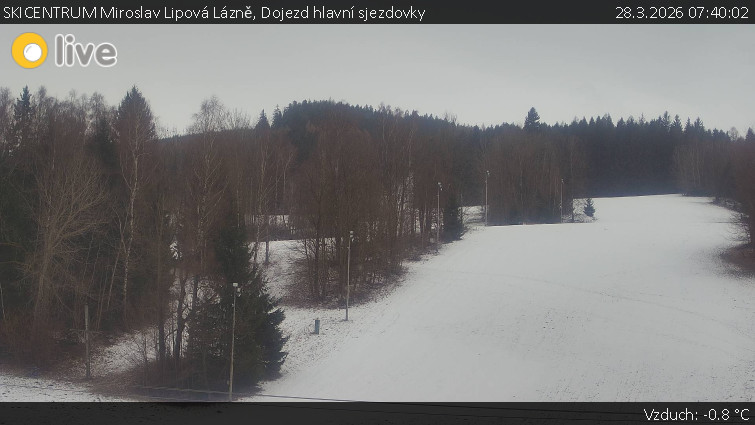 SKICENTRUM Miroslav Lipová Lázně - Dojezd hlavní sjezdovky - 28.3.2026 v 07:40