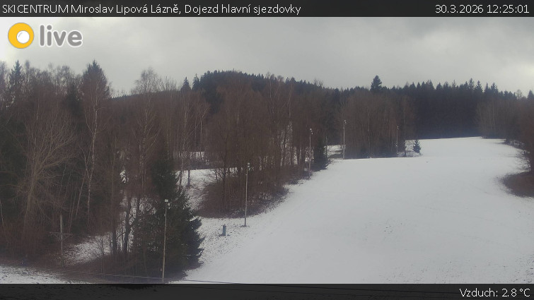 SKICENTRUM Miroslav Lipová Lázně - Dojezd hlavní sjezdovky - 30.3.2026 v 12:25