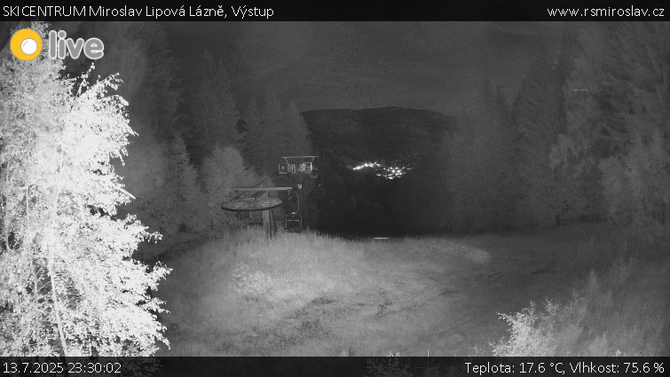 SKICENTRUM Miroslav Lipová Lázně - Výstupní stanice lanové dráhy - 13.7.2025 v 23:30 SKICENTRUM Miroslav Lipová Lázně - Výstupní stanice lanové dráhy - 13.7.2025 v 23:30