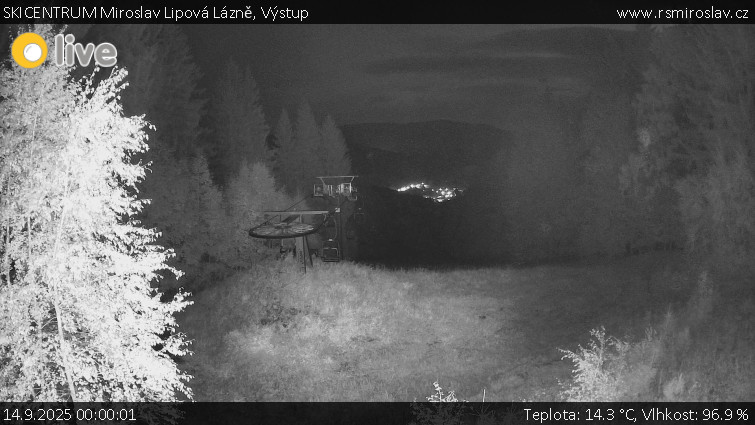 SKICENTRUM Miroslav Lipová Lázně - Výstupní stanice lanové dráhy - 14.9.2025 v 00:00