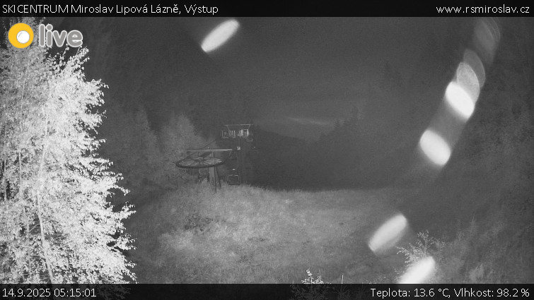 SKICENTRUM Miroslav Lipová Lázně - Výstupní stanice lanové dráhy - 14.9.2025 v 05:15 SKICENTRUM Miroslav Lipová Lázně - Výstupní stanice lanové dráhy - 14.9.2025 v 05:15