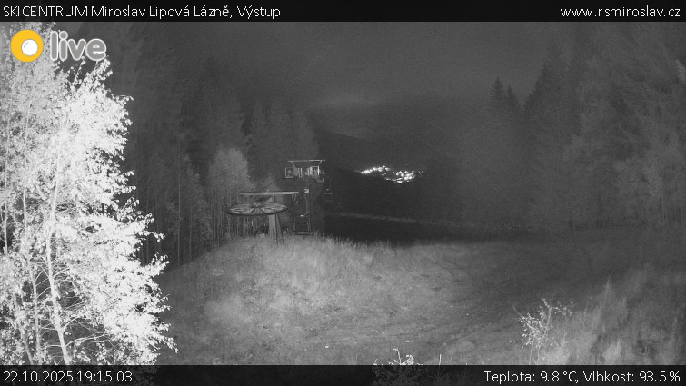 SKICENTRUM Miroslav Lipová Lázně - Výstupní stanice lanové dráhy - 22.10.2025 v 19:15 SKICENTRUM Miroslav Lipová Lázně - Výstupní stanice lanové dráhy - 22.10.2025 v 19:15