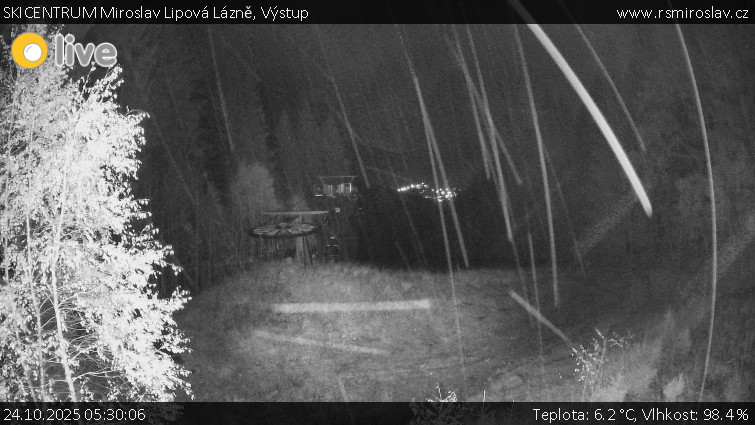 SKICENTRUM Miroslav Lipová Lázně - Výstupní stanice lanové dráhy - 24.10.2025 v 05:30