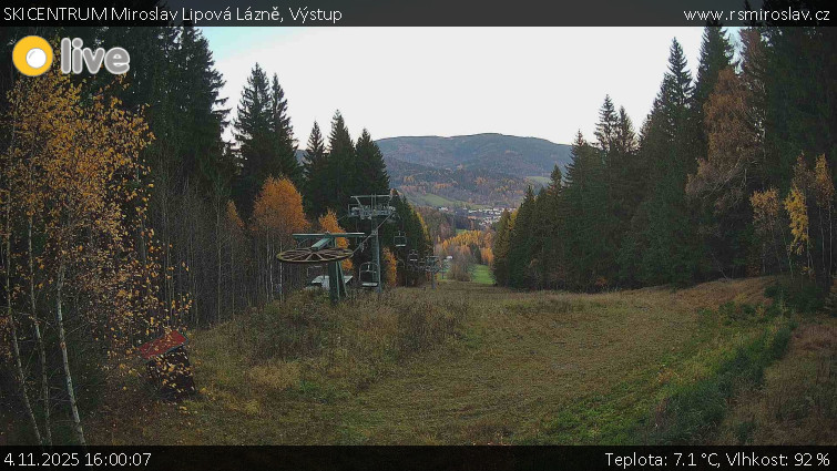 SKICENTRUM Miroslav Lipová Lázně - Výstupní stanice lanové dráhy - 4.11.2025 v 16:00