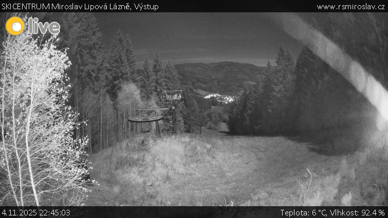 SKICENTRUM Miroslav Lipová Lázně - Výstupní stanice lanové dráhy - 4.11.2025 v 22:45