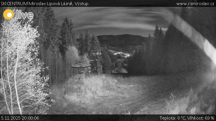 SKICENTRUM Miroslav Lipová Lázně - Výstupní stanice lanové dráhy - 5.11.2025 v 20:00
