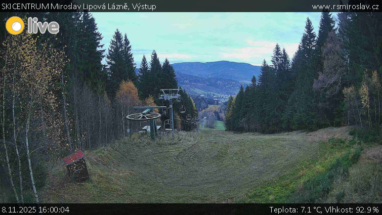 SKICENTRUM Miroslav Lipová Lázně - Výstupní stanice lanové dráhy - 8.11.2025 v 16:00