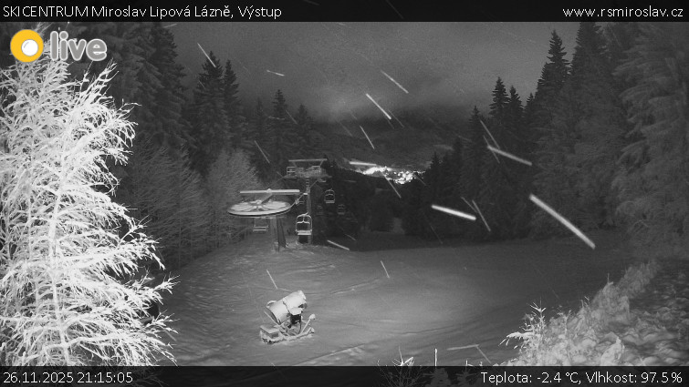 SKICENTRUM Miroslav Lipová Lázně - Výstupní stanice lanové dráhy - 26.11.2025 v 21:15