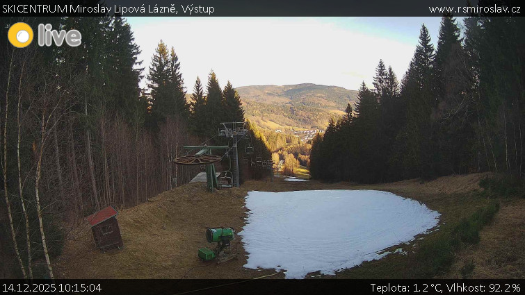 SKICENTRUM Miroslav Lipová Lázně - Výstupní stanice lanové dráhy - 14.12.2025 v 10:15