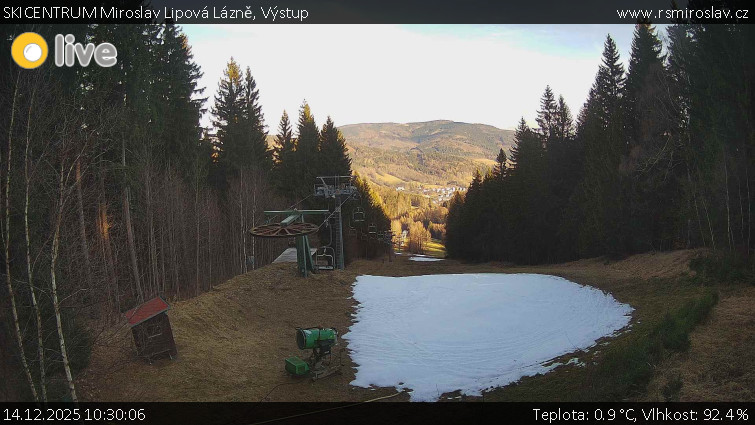 SKICENTRUM Miroslav Lipová Lázně - Výstupní stanice lanové dráhy - 14.12.2025 v 10:30