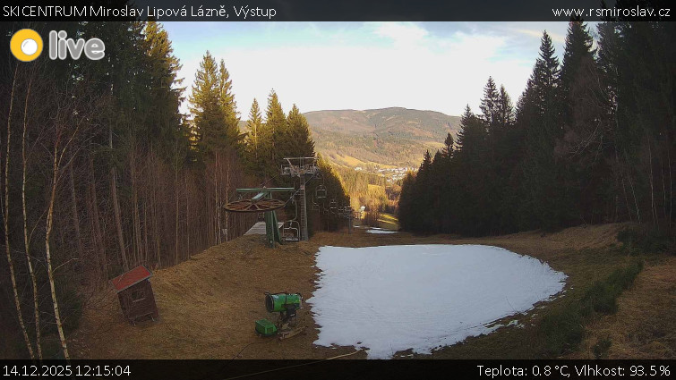 SKICENTRUM Miroslav Lipová Lázně - Výstupní stanice lanové dráhy - 14.12.2025 v 12:15
