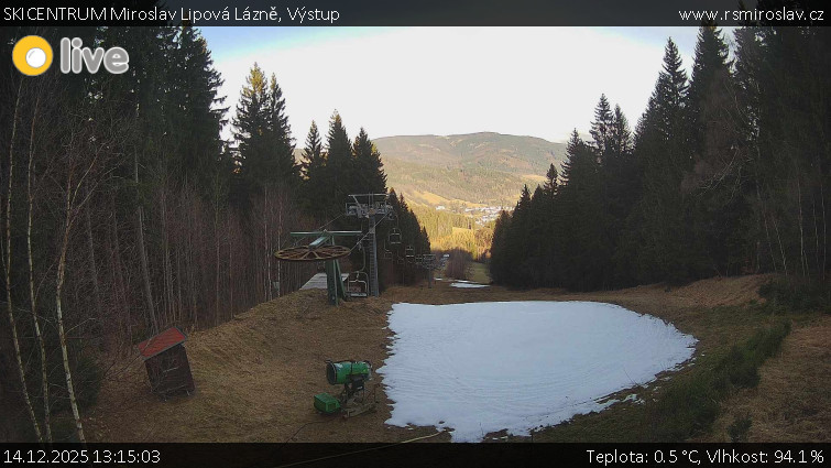 SKICENTRUM Miroslav Lipová Lázně - Výstupní stanice lanové dráhy - 14.12.2025 v 13:15