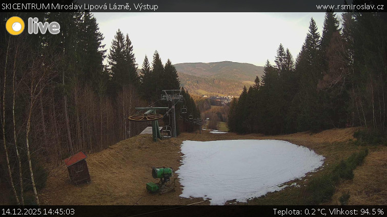 SKICENTRUM Miroslav Lipová Lázně - Výstupní stanice lanové dráhy - 14.12.2025 v 14:45