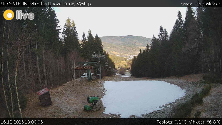 SKICENTRUM Miroslav Lipová Lázně - Výstupní stanice lanové dráhy - 16.12.2025 v 13:00