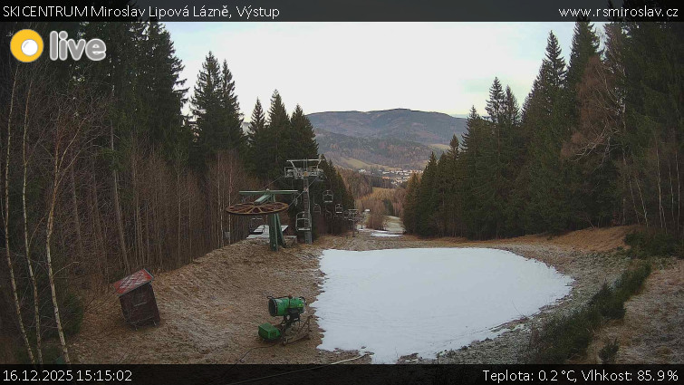 SKICENTRUM Miroslav Lipová Lázně - Výstupní stanice lanové dráhy - 16.12.2025 v 15:15