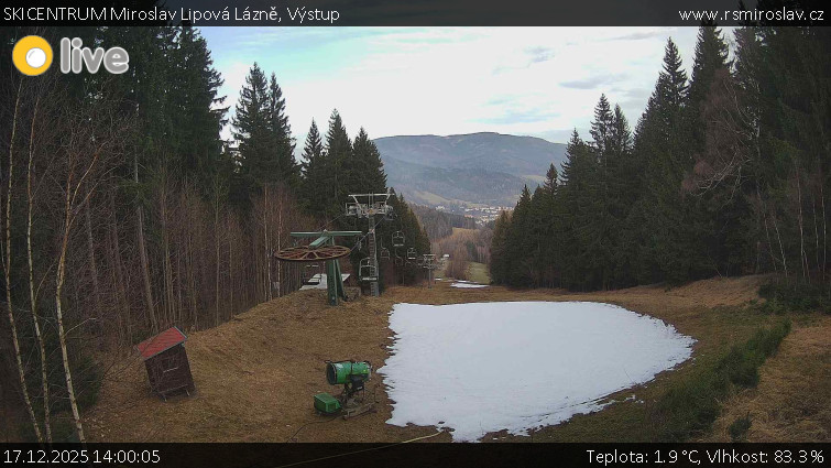 SKICENTRUM Miroslav Lipová Lázně - Výstupní stanice lanové dráhy - 17.12.2025 v 14:00