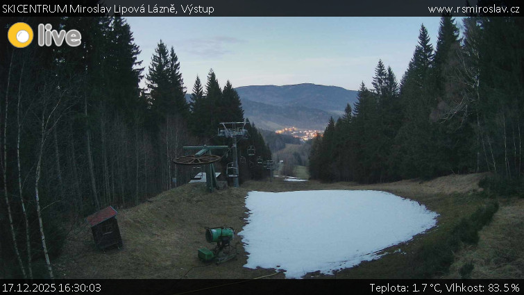 SKICENTRUM Miroslav Lipová Lázně - Výstupní stanice lanové dráhy - 17.12.2025 v 16:30
