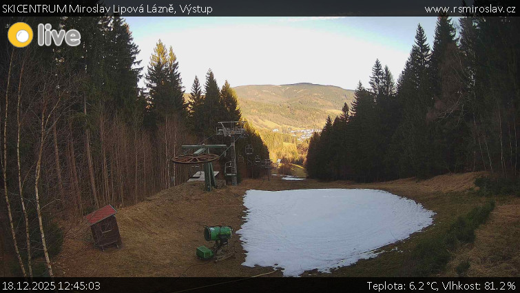 SKICENTRUM Miroslav Lipová Lázně - Výstupní stanice lanové dráhy - 18.12.2025 v 12:45