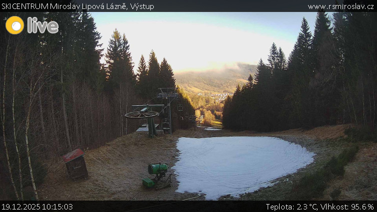 SKICENTRUM Miroslav Lipová Lázně - Výstupní stanice lanové dráhy - 19.12.2025 v 10:15