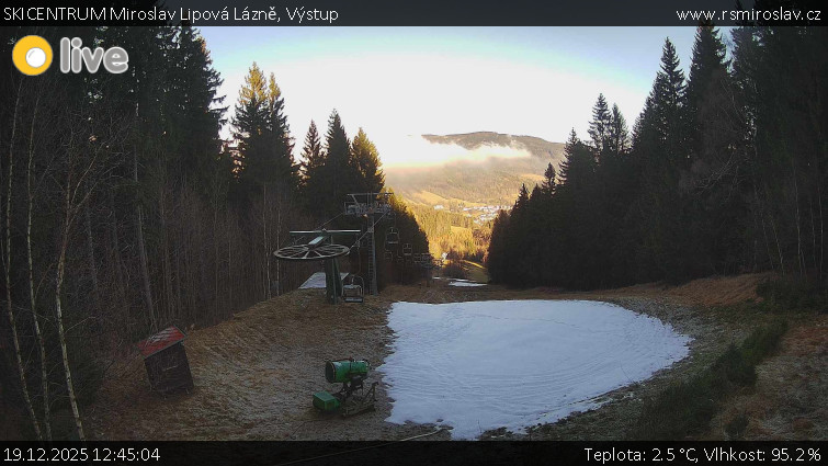 SKICENTRUM Miroslav Lipová Lázně - Výstupní stanice lanové dráhy - 19.12.2025 v 12:45