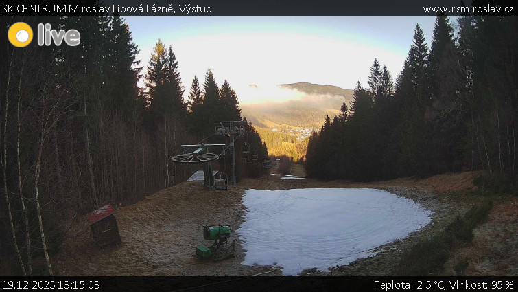 SKICENTRUM Miroslav Lipová Lázně - Výstupní stanice lanové dráhy - 19.12.2025 v 13:15