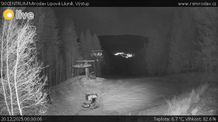 SKICENTRUM Miroslav Lipová Lázně - Výstupní stanice lanové dráhy - 20.12.2025 v 00:30