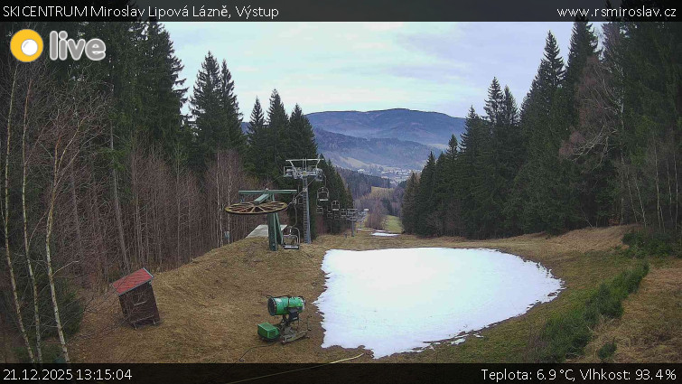 SKICENTRUM Miroslav Lipová Lázně - Výstupní stanice lanové dráhy - 21.12.2025 v 13:15