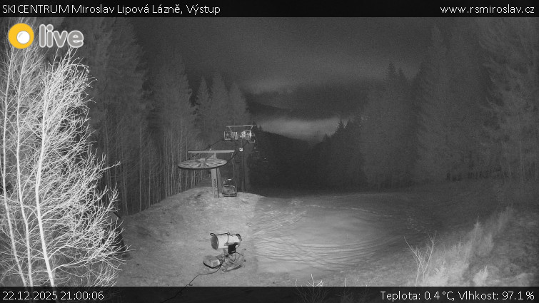 SKICENTRUM Miroslav Lipová Lázně - Výstupní stanice lanové dráhy - 22.12.2025 v 21:00