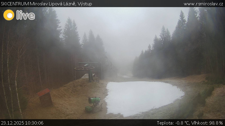 SKICENTRUM Miroslav Lipová Lázně - Výstupní stanice lanové dráhy - 23.12.2025 v 10:30