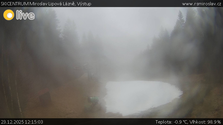 SKICENTRUM Miroslav Lipová Lázně - Výstupní stanice lanové dráhy - 23.12.2025 v 12:15