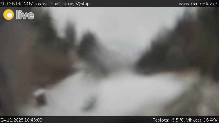 SKICENTRUM Miroslav Lipová Lázně - Výstupní stanice lanové dráhy - 24.12.2025 v 10:45