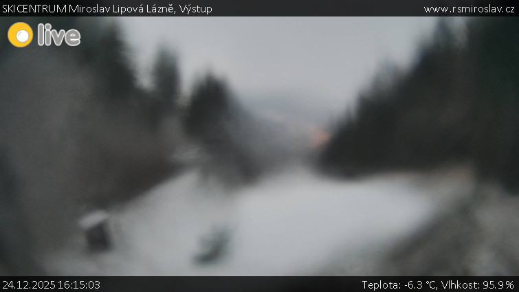 SKICENTRUM Miroslav Lipová Lázně - Výstupní stanice lanové dráhy - 24.12.2025 v 16:15